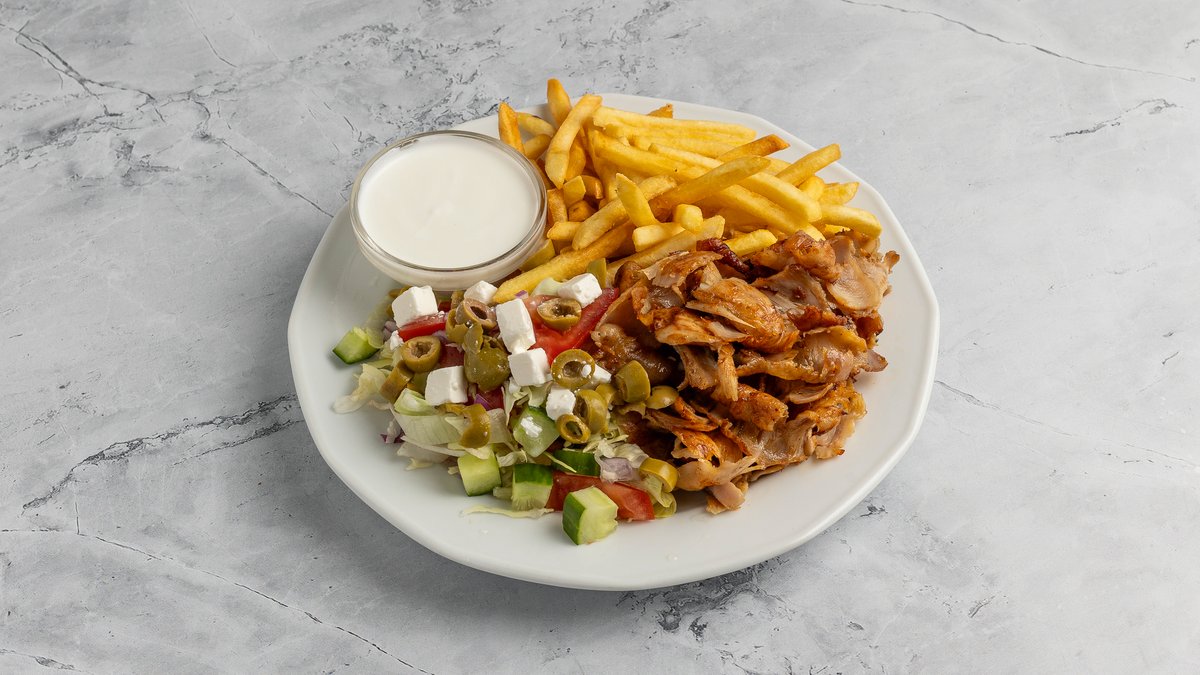 Grilled gyros meat plate